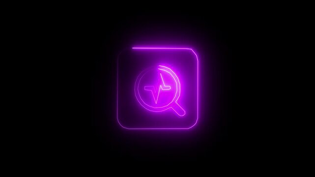 Instagram icon animation by green color neon on black background. instagram and temperature icon.