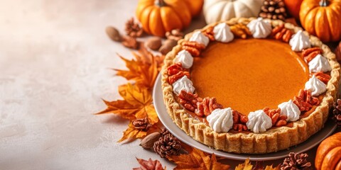 Pumpkin pie food banner