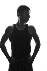 Fototapeta premium homem com corpo muscular forte 