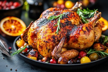 Roasted chicken food banner