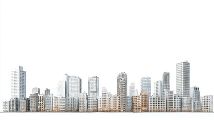 Fototapeta premium Cityscape, urban skyline, architectural, buildings, perspective, design, rendering, background image