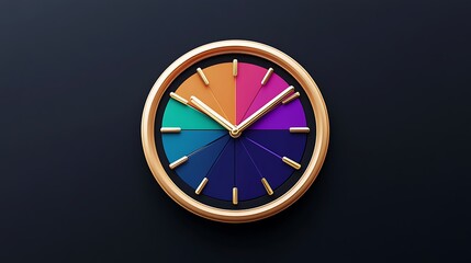 Obraz premium Colorful Clock 3D Render: Time Management Concept AI Generated