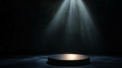 Dramatic spotlight on podium for event presentation and performance display