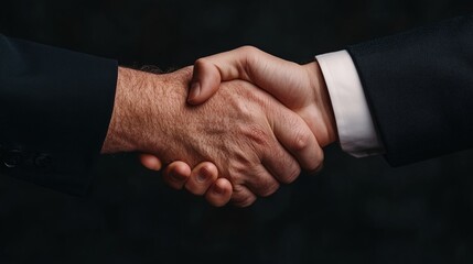 Obraz premium Two people shaking hands in a formal setting during a business agreement