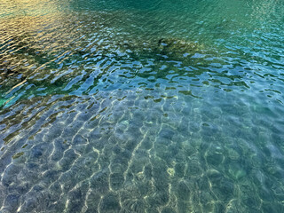 Amazing clear water surface of Mediterranean sea.