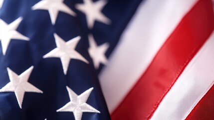 Subtle Waving American Flag Texture with Bold White Text Overlay