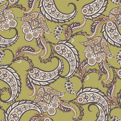 Stylish floral seamless paisley pattern. High-quality vector design