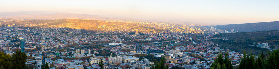 View on the capital city of Tbilisi from Mtatsminda park