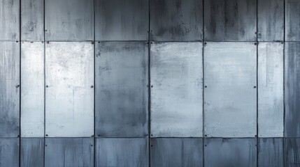 Metal panel construction with screws in a industrial look