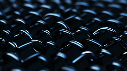 Obraz premium Chain link fence texture in dark setting for industrial design