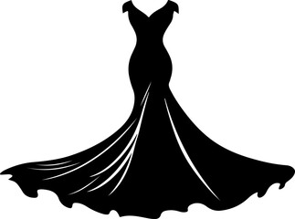 Elegant Black Evening Gown Silhouette