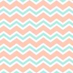 Serene Chevron Pattern with Peach Turquoise and White Colors Elegant and Visually Pleasing Design