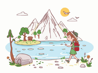 Obraz premium Sustainable Tourism Theme: Nature Conservation and Adventure