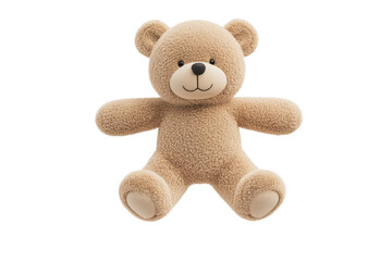 Teddy bear is sitting on a white background, isolated
