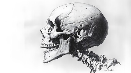 Detailed skull illustration with anatomical precision high resolution hd picture