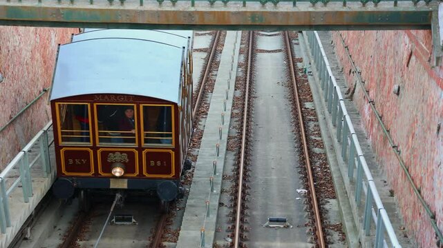 Budapest Castle Hill Funicular Ascending, Hungary