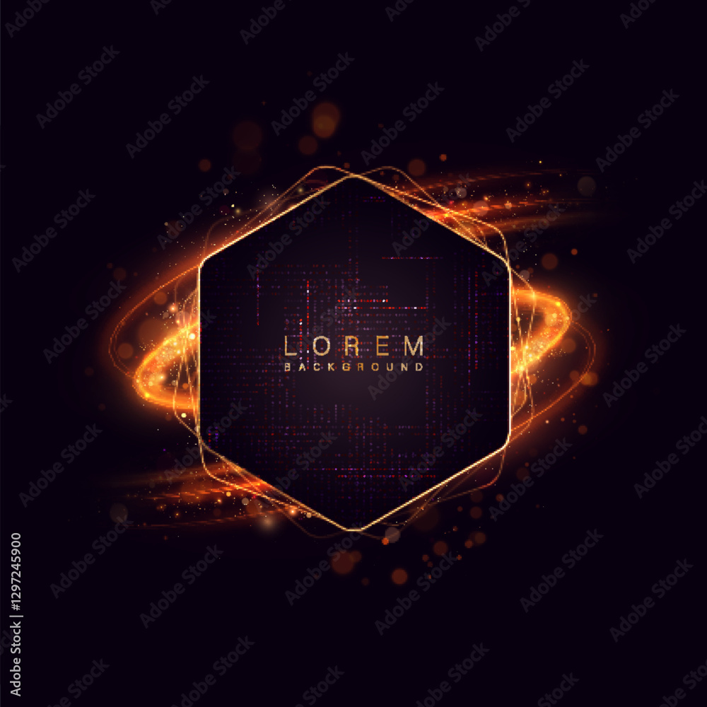Aufkleber Abstract glowing circle with smooth fiery streams and particles. Ideal for hi-tech visuals, futuristic backgrounds and digital animations.