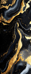 Abstract Black, Gold, and White Marble Texture Background
