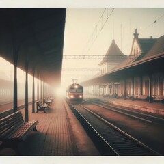 Eastern European Railway in the Mist