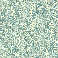 Elegant Swirls Decorative Pattern with Turquoise Tint for Seamless Background Use Design Resource