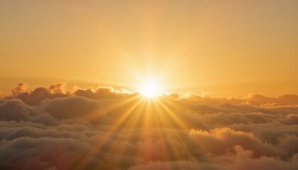 Peaceful golden sunrise above the clouds symbolizing hope, remembrance, and eternity