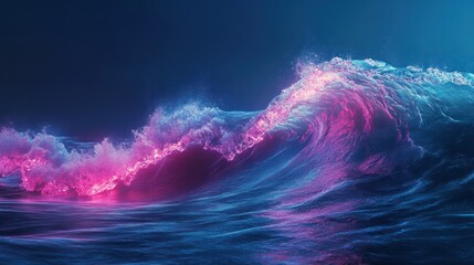 A beautiful wave of vibrant colors crashing powerfully in the ocean