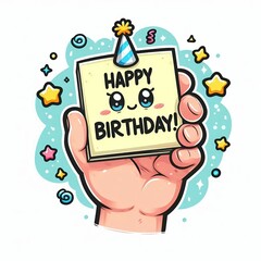 Fototapeta premium vector illustration of a happy birthday card