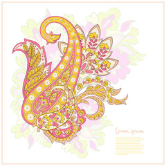 Floral Paisley vector pattern. Damask Isolated ornament