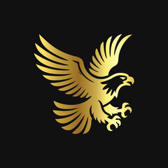 Fantasy Gold Eagle Silhouette Illustration