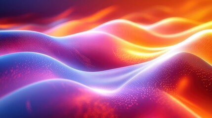 Obraz premium Futuristic abstract background with flowing neon curves, creating a dynamic and immersive space
