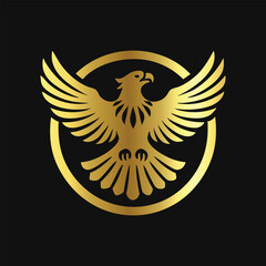 Majestic Gold Eagle Emblem Design