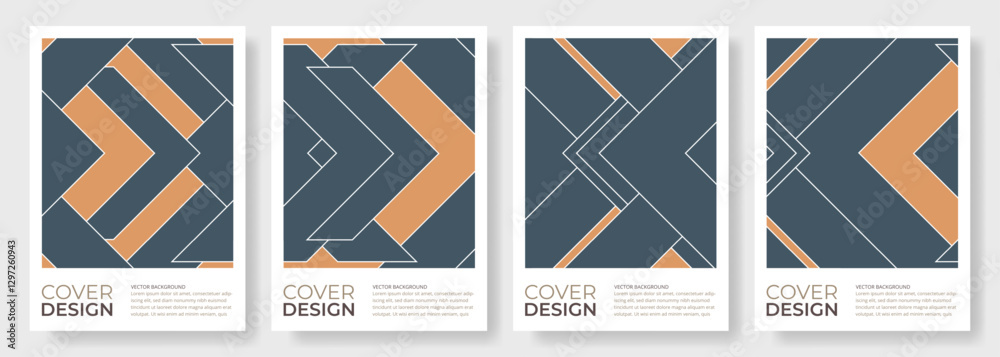 Poster abstract geometric poster background set. modern geometric cover design vector template with arrow a