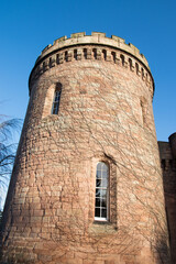 Drum Tower of Dalhousie castle hotel in Cockpen, Midlothian, Scotland