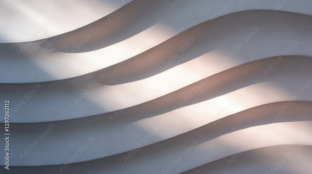 Poster wavy concrete surface with soft light and shadow patterns for architectural design