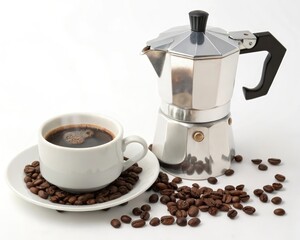 coffee maker and coffee cup