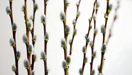 Willow branches with fluffy buds