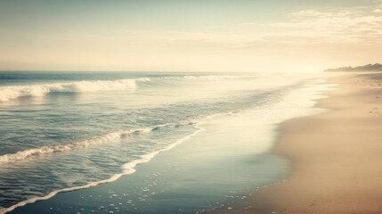 Beautiful coastal scene featuring waves on the sandy beach