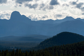 Chief mountain looming over the vast wilderness of glacier national park
