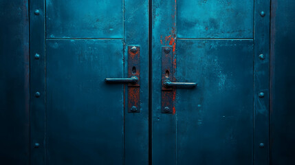Obraz premium Aged metal door with rusty texture and patina for industrial design