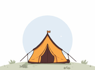 Tent Camping Under Starry Sky Vector Art