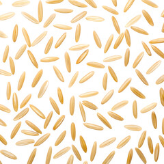 Scattered Grains of Rice in a Random Pattern, PNG with Transparent Background: Perfect for Cooking, Food Ingredients, Texture, Culinary Arts, and Kitchen Concepts.