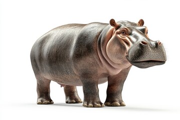 Obraz premium 3d hippopotamus isolated on white background 