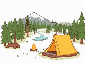 Into the Wild: Adventure Camping Vector Art