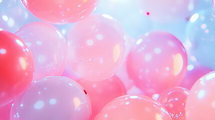 Pastel balloons texture with soft light and airy background for party design