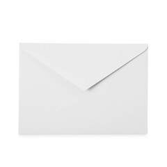 Envelope isolated on white, top view. Mockup for design