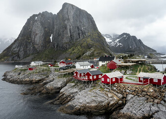 Fisherman cabins in Lofoten islands