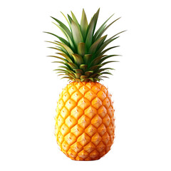 Obraz premium pineapple 3d fruit icon isolated on transparent background