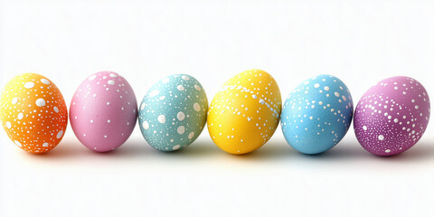 Obraz premium Colorful Easter eggs isolated on white background