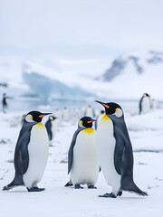 Fototapeta premium king penguins in antarctica