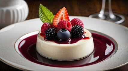 Panna cotta con frutti di bosco